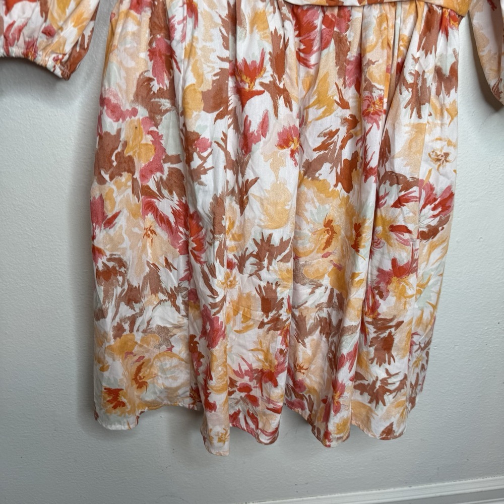 Abercrombie &‎ Fitch Women's Large Emerson Poplin Puff Sleeve Mini Dress Floral - Picture 7 of 14